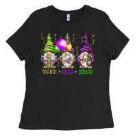 Black Mardi Gras squad with gnomies Ladies Tee - HowdyJamesFarm