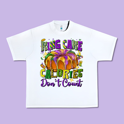 King Cake Calories Don't Count Urban Heavy Tee Designed By Fadigitalartstudio