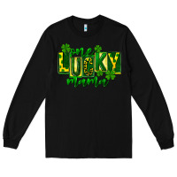 Black one lucky mama st patricks Long Sleeve Tee - FaDigitalArtStudio
