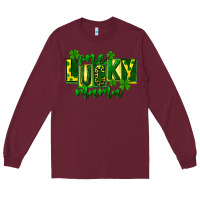 Burgundy one lucky mama st patricks Long Sleeve Tee - FaDigitalArtStudio