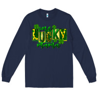 Navy one lucky mama st patricks Long Sleeve Tee - FaDigitalArtStudio