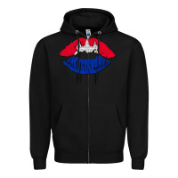 Black cambodian flag lips Zipper Hoodie - AdoDesignShop