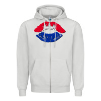 Dove Grey cambodian flag lips Zipper Hoodie - AdoDesignShop