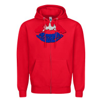 Red cambodian flag lips Zipper Hoodie - AdoDesignShop