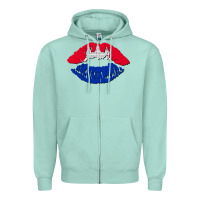 Seafoam cambodian flag lips Zipper Hoodie - AdoDesignShop