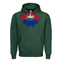 Sports Green cambodian flag lips Zipper Hoodie - AdoDesignShop