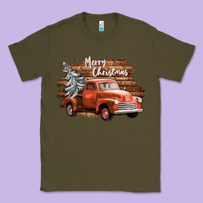 Merry Christmas Truck Classic Tee Designed By Cowgirlartshop