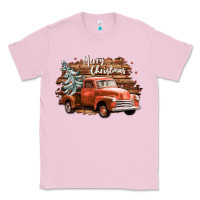 Bubblegum Pink merry christmas truck Classic Tee - CowGirlArtShop