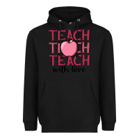 Black teach with love Heavyweight Hoodie - JahusDesignShop