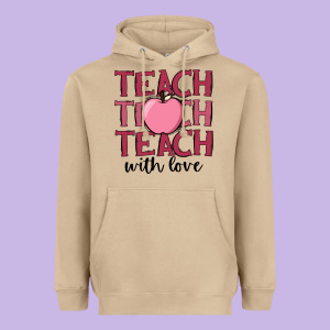 Teach With Love Heavyweight Hoodie Designed By Jahusdesignshop