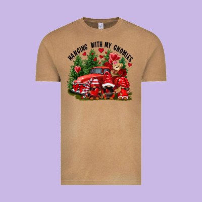 Valentine's Day Hanging With My Gnomies Vintage Tee Designed By Fadigitalartstudio