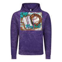 Cloud Purple Baseball Play Ball With Leopard Mousepad Vintage Hoodie - BundleAndBundleShop