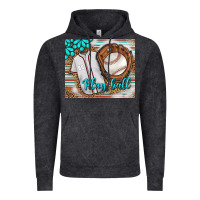 Vintage Black Baseball Play Ball With Leopard Mousepad Vintage Hoodie - BundleAndBundleShop
