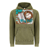 Vintage Olive Baseball Play Ball With Leopard Mousepad Vintage Hoodie - BundleAndBundleShop