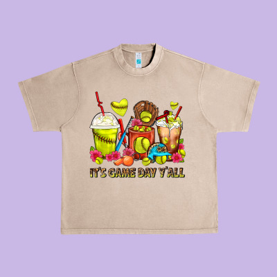 It's Game Day Y'all Softball Coffee Cups Urban Heavy Tee Designed By Fadigitalartstudio