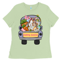 Matcha Happy Easter bunny truck Easter Day Ladies Tee - CowGirlArtShop