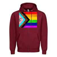 Burgundy pride flag Zipper Hoodie - AdoDesignShop