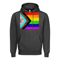 Charcoal Heather pride flag Zipper Hoodie - AdoDesignShop