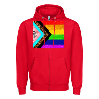 Red pride flag Zipper Hoodie - AdoDesignShop