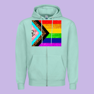 Pride Flag Zipper Hoodie Designed By Adodesignshop