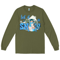 Army Green let it snow christmas Long Sleeve Tee - FaDigitalArtStudio