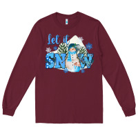 Burgundy let it snow christmas Long Sleeve Tee - FaDigitalArtStudio