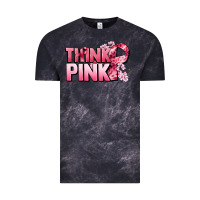 Cloud Black Think pink Cancer Awareness Vintage Tee - FaDigitalArtStudio