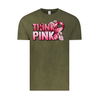 Vintage Olive Think pink Cancer Awareness Vintage Tee - FaDigitalArtStudio