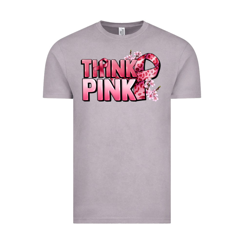 Think Pink Cancer Awareness Vintage Tee by FaDigitalArtStudio | Teevron