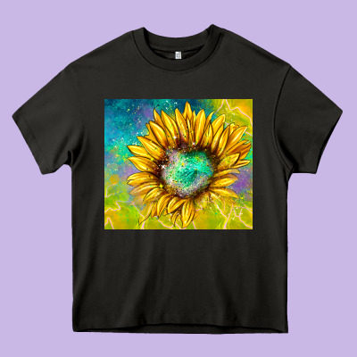 Sparkling Sunflower Heavy Core Tee Designed By Tumblerdesignbyshophia