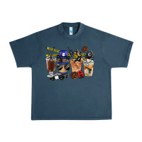 Midnight Navy Police Coffee Cups Urban Heavy Tee - FaDigitalArtStudio