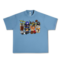 Pebble Blue Police Coffee Cups Urban Heavy Tee - FaDigitalArtStudio