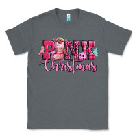 Charcoal Heather pink christmas Classic Tee - CowGirlArtShop