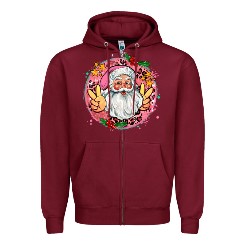 Merry Christmas Peace Santa Zipper Hoodie by AdoDesignShop | Teevron