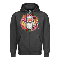 Charcoal Heather merry christmas peace santa Zipper Hoodie - AdoDesignShop