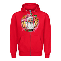 Red merry christmas peace santa Zipper Hoodie - AdoDesignShop