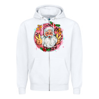White merry christmas peace santa Zipper Hoodie - AdoDesignShop