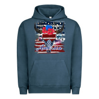 Pigment Midnight Navy bull skull america Urban Hoodie - JahusDesignShop