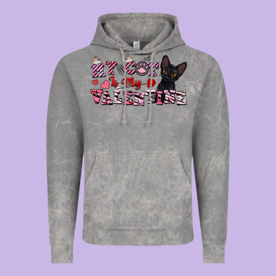 My Cat Is My Valentine Vintage Hoodie Designed By Fadigitalartstudio