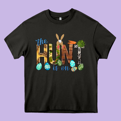 The Hunt Is On With Eggs Easter Day Heavy Core Tee Designed By Howdyjamesfarm