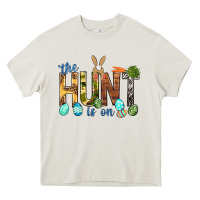 Cream The hunt is on with eggs Easter Day Heavy Core Tee - HowdyJamesFarm