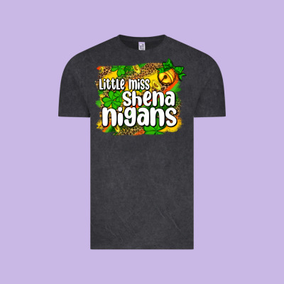 St. Patrick's Little Miss Shenanigans Vintage Tee Designed By Oliviacreatesart