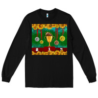 Black american football trophy cup and medal tumbler Long Sleeve Tee - BundleAndBundleShop