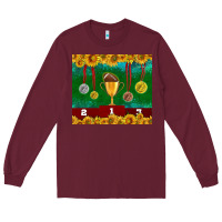 Burgundy american football trophy cup and medal tumbler Long Sleeve Tee - BundleAndBundleShop