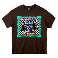Chocolate Brown fueled by ıced coffee and anxiety Heavy Core Tee - TumblerDesignByShophia