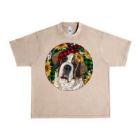 French Oak Christmas St. Bernard Urban Heavy Tee - RanaPortraitStore