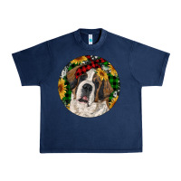 Navy Christmas St. Bernard Urban Heavy Tee - RanaPortraitStore