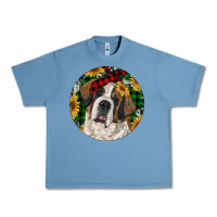 Pebble Blue Christmas St. Bernard Urban Heavy Tee - RanaPortraitStore