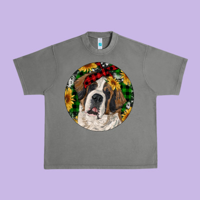 Christmas St. Bernard Urban Heavy Tee Designed By Ranaportraitstore