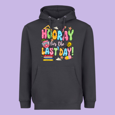 Hooray For The Last Day White Heavyweight Hoodie Designed By Jahusdesignshop
